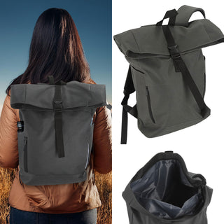 Falt Rucksack Urban 30l Blau/Oliv/Grau/Schwarz 40x57x15cm 600D Polyester Reißverschlusstaschen Eingriffstaschen wasserabweisend Rolltop