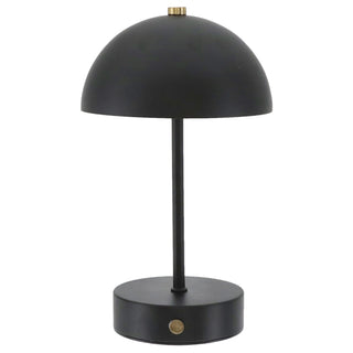 LED Leuchte 'Oslo' schwarz 8 LEDs warmweiß Eisen Ø15x25,5cm 3 Helligkeitsstufen batteriebetrieben Tischeuchte Dekolampe Kugel-Lampenschirm