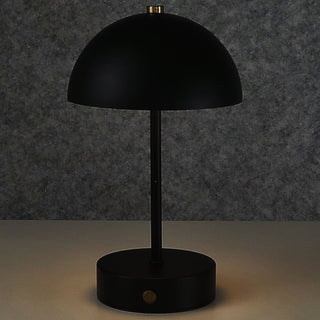LED Leuchte 'Oslo' schwarz 8 LEDs warmweiß Eisen Ø15x25,5cm 3 Helligkeitsstufen batteriebetrieben Tischeuchte Dekolampe Kugel-Lampenschirm