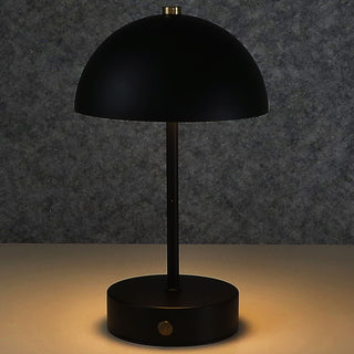 LED Leuchte 'Oslo' schwarz 8 LEDs warmweiß Eisen Ø15x25,5cm 3 Helligkeitsstufen batteriebetrieben Tischeuchte Dekolampe Kugel-Lampenschirm
