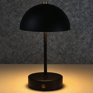 LED Leuchte 'Oslo' schwarz 8 LEDs warmweiß Eisen Ø15x25,5cm 3 Helligkeitsstufen batteriebetrieben Tischeuchte Dekolampe Kugel-Lampenschirm