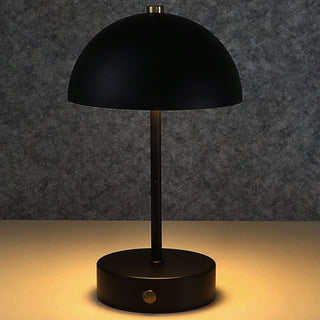 LED Leuchte 'Oslo' schwarz 8 LEDs warmweiß Eisen Ø15x25,5cm 3 Helligkeitsstufen batteriebetrieben Tischeuchte Dekolampe Kugel-Lampenschirm