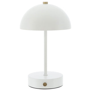 LED Leuchte 'Oslo' weiß 8 LEDs warmweiß Eisen Ø15x25,5cm 3 Helligkeitsstufen batteriebetrieben Tischeuchte Dekolampe Kugel-Lampenschirm