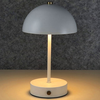 LED Leuchte 'Oslo' weiß 8 LEDs warmweiß Eisen Ø15x25,5cm 3 Helligkeitsstufen batteriebetrieben Tischeuchte Dekolampe Kugel-Lampenschirm