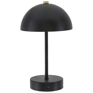LED Leuchte 'Oslo' schwarz USB 16 LEDs Eisen Ø15x25,5cm 3 Weißtöne Li-ion Akku 50cm Ladekabel stufenlos dimmbar Tischeuchte Kugel-Lampenschirm