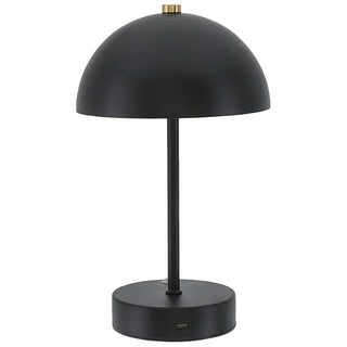 LED Leuchte 'Oslo' schwarz USB 16 LEDs Eisen Ø15x25,5cm 3 Weißtöne Li-ion Akku 50cm Ladekabel stufenlos dimmbar Tischeuchte Kugel-Lampenschirm