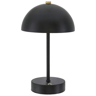 LED Leuchte 'Oslo' schwarz USB 16 LEDs Eisen Ø15x25,5cm 3 Weißtöne Li-ion Akku 50cm Ladekabel stufenlos dimmbar Tischeuchte Kugel-Lampenschirm