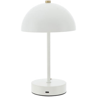 LED Leuchte 'Oslo' weiß USB 16 LEDs Eisen Ø15x25,5cm 3 Weißtöne Li-ion Akku 50cm Ladekabel stufenlos dimmbar Tischeuchte Kugel-Lampenschirm