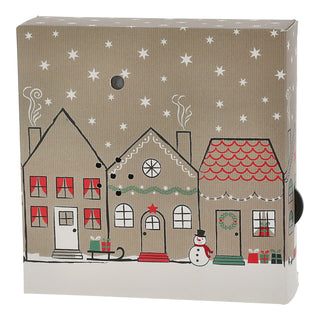 1/2er Set Soundbox 'Santa-' / 'Village-' / 'XMas-' Sounds Bewegungsmelder 12x12x3,5cm Pappe Kunststoff batteriebetrieben Lautstärke regulierbar