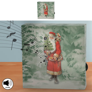 1/2er Set Soundbox 'Santa-' / 'Village-' / 'XMas-' Sounds Bewegungsmelder 12x12x3,5cm Pappe Kunststoff batteriebetrieben Lautstärke regulierbar