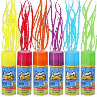 Luftschlangenspray 6er Set 100ml 51g 6 Farben rot blau pink gelb grün lila Party Schaum Partydekoration Schaum bunt