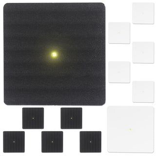 LED Glasuntersetzer 12er Set 6xSchwarz 6xWeiß 9,5x9,5cm kaltweiß beleuchtet Glas Untersetzer Getränkeglas Tischdekoration