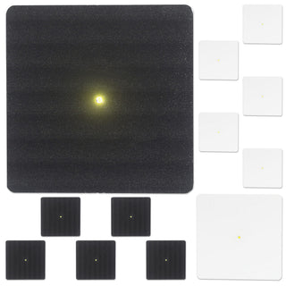 LED Glasuntersetzer 12er Set 6xSchwarz 6xWeiß 9,5x9,5cm kaltweiß beleuchtet Glas Untersetzer Getränkeglas Tischdekoration