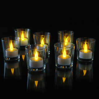 LED Teelicht 12er Set flackernd Ø4xH4,5cm Kunststoff weiß Kerzen Teelichter flammenlos batteriebetrieben