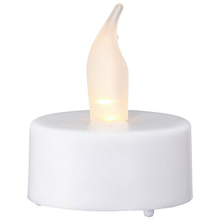 LED Teelicht 12er Set flackernd Ø4xH4,5cm Kunststoff weiß Kerzen Teelichter flammenlos batteriebetrieben