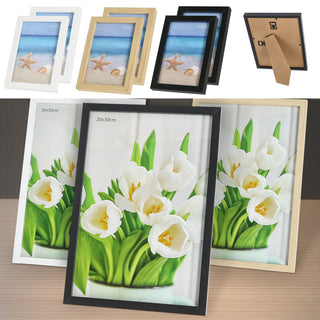 Bilderrahmen 6er Set je 2x schwarz weiß braun 11,5x16,5x1,5cm MDF Glas Bildgröße 10x15cm Rahmen Fotorahmen zum Stellen oder Hängen