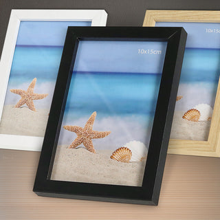 Bilderrahmen 6er Set je 2x schwarz weiß braun 11,5x16,5x1,5cm MDF Glas Bildgröße 10x15cm Rahmen Fotorahmen zum Stellen oder Hängen
