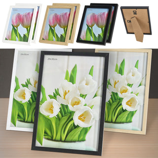 Bilderrahmen 6er Set je 2x schwarz weiß braun 11,5x16,5x1,5cm MDF Glas Bildgröße 10x15cm Rahmen Fotorahmen zum Stellen oder Hängen
