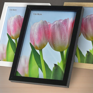 Bilderrahmen 6er Set je 2x schwarz weiß braun 11,5x16,5x1,5cm MDF Glas Bildgröße 10x15cm Rahmen Fotorahmen zum Stellen oder Hängen