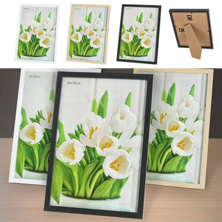 Bilderrahmen 6er Set je 2x schwarz weiß braun 11,5x16,5x1,5cm MDF Glas Bildgröße 10x15cm Rahmen Fotorahmen zum Stellen oder Hängen