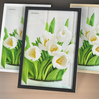 Bilderrahmen 6er Set je 2x schwarz weiß braun 11,5x16,5x1,5cm MDF Glas Bildgröße 10x15cm Rahmen Fotorahmen zum Stellen oder Hängen
