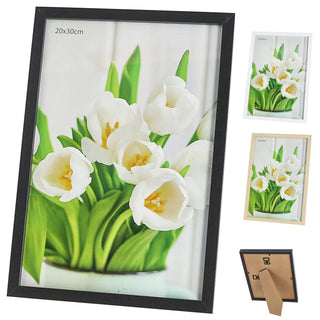 Bilderrahmen 6er Set je 2x schwarz weiß braun 11,5x16,5x1,5cm MDF Glas Bildgröße 10x15cm Rahmen Fotorahmen zum Stellen oder Hängen