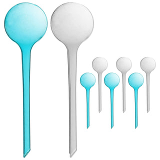 Bewässerungskugel 8er Set 7x28cm Kunststoff blau weiß transparent Bewässerungssystem Durstkugel Wasserspender