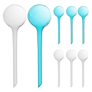 Bewässerungskugel 8er Set 7x28cm Kunststoff blau weiß transparent Bewässerungssystem Durstkugel Wasserspender