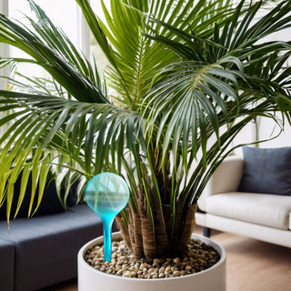 Bewässerungskugel 8er Set 7x28cm Kunststoff blau weiß transparent Bewässerungssystem Durstkugel Wasserspender