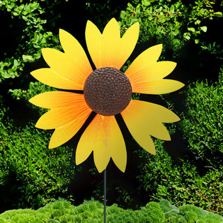 Windrad Blume 6er Set 3 Motive 13x46x4cm Kunststoff Eisen gelb pink lila Beetstecker Windspiel Gartendekoration