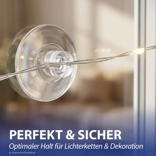 Saughaken 24er Set geschlitzt PVC PP Ø2cm transparent Fensterhaken Saugnäpfe Haken ohne Bohren rückstandlos wiederverwendbar