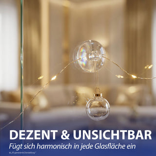 Saughaken 24er Set geschlitzt PVC PP Ø2cm transparent Fensterhaken Saugnäpfe Haken ohne Bohren rückstandlos wiederverwendbar