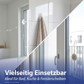 Saughaken 24er Set geschlitzt PVC PP Ø2cm transparent Fensterhaken Saugnäpfe Haken ohne Bohren rückstandlos wiederverwendbar