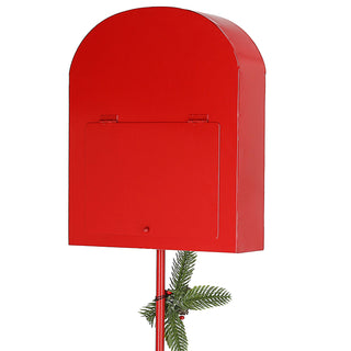Briefkasten 'Letters to Santa' Weihnachtspost Gartenstecker 23x91x7cm Metall rot Stecker mit Erdspieß Weihnachtsdekoration
