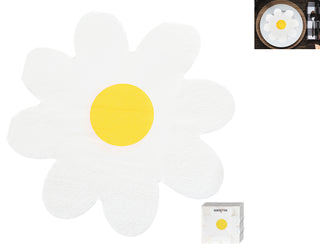 Servietten 'Blume' 72er Set 3lagig Papier weiß gelb stoffähnlich Tuch Motivservietten Gänseblümchen Frühling