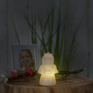 1/12x LED Nachtlicht Engel 6x11x6cm Kunststoff warmweiß Timerfunktion batteriebetrieben Dekoleuchte