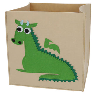 Aufbewahrungskorb Kids 4er Set 30x30x30cm Polyester-Filz naturfarben bunt 4 Motive Nashorn Drache Einhorn Schaf Spielzeugboxen