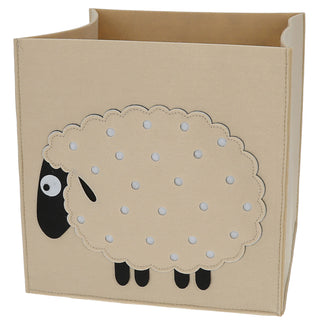 Aufbewahrungskorb Kids 4er Set 30x30x30cm Polyester-Filz naturfarben bunt 4 Motive Nashorn Drache Einhorn Schaf Spielzeugboxen