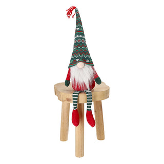 Wichtel 'Nordic' Kantenhocker Polyester 17x52x11cm rot grün Kantensitzer Weihnachtswichtel im nordischen Design Adventsdeko Weihnachtsdeko Plüschfigur Wichtelmann