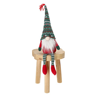 Wichtel 'Sterne' Kantenhocker Polyester 14x40x9cm rot weißKantensitzer Weihnachtswichtel funkelnde Sterne Adventsdeko Weihnachtsdeko Plüschfigur Wichtelmann