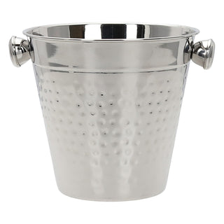 Flaschenkühler gehämmert silber/kupfer Edelstahl Ø22x20cm Getränkekübel Eisbehälter Flaschenkühler Wein Champagner Sekt Partyzubehör Barzubehör