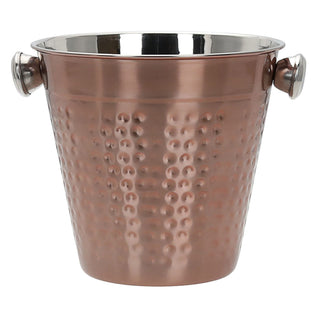 Flaschenkühler gehämmert silber/kupfer Edelstahl Ø22x20cm Getränkekübel Eisbehälter Flaschenkühler Wein Champagner Sekt Partyzubehör Barzubehör