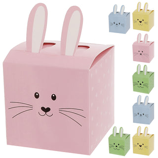 Osterbox mit Hasenohren 8er Set 7,5cm Papier 300gsm gelb blau grün rosa Schachtel Hasengesicht Osterhase Osterdeko