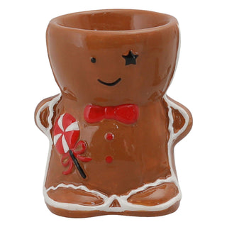 Duftlampen Set Lebkuchenmann Caramel Cashmere Duft 11x19x7cm braun rot Steingut Wachs Aromalampe Raumduft Teelicht Weihnachtsdeko