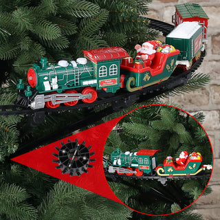 Weihnachtszug für Tannenbaum Ø80cm Kunststoff Licht Sound Lokomotive 3 Waggons batteriebetrieben