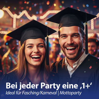 Hut mit Quaste Absolvent schwarz 22,5x22x5x1cm Polyester Faschingskostüm Kopfbedeckung Verkleidung Doktorhut Mottoparty