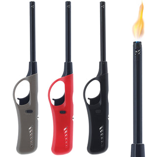 Stabfeuerzeug 3er Set 3 Farben ABS Eisen 4,5x27x2cm Feuerzeug nachfüllbar regulierbare Flamme Sturmfeuerzeug Feueranzünder