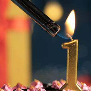 Stabfeuerzeug 3er Set 3 Farben ABS Eisen 4,5x27x2cm Feuerzeug nachfüllbar regulierbare Flamme Sturmfeuerzeug Feueranzünder