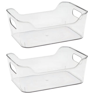 Organizer Kühlschrank Box Größe S 4er Set PET 20x14x8cm transparent Aufbewahrung Kühlschrankbox mit Eingriff