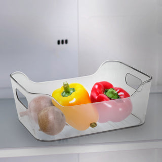 Organizer Kühlschrank Box Größe S 4er Set PET 20x14x8cm transparent Aufbewahrung Kühlschrankbox mit Eingriff